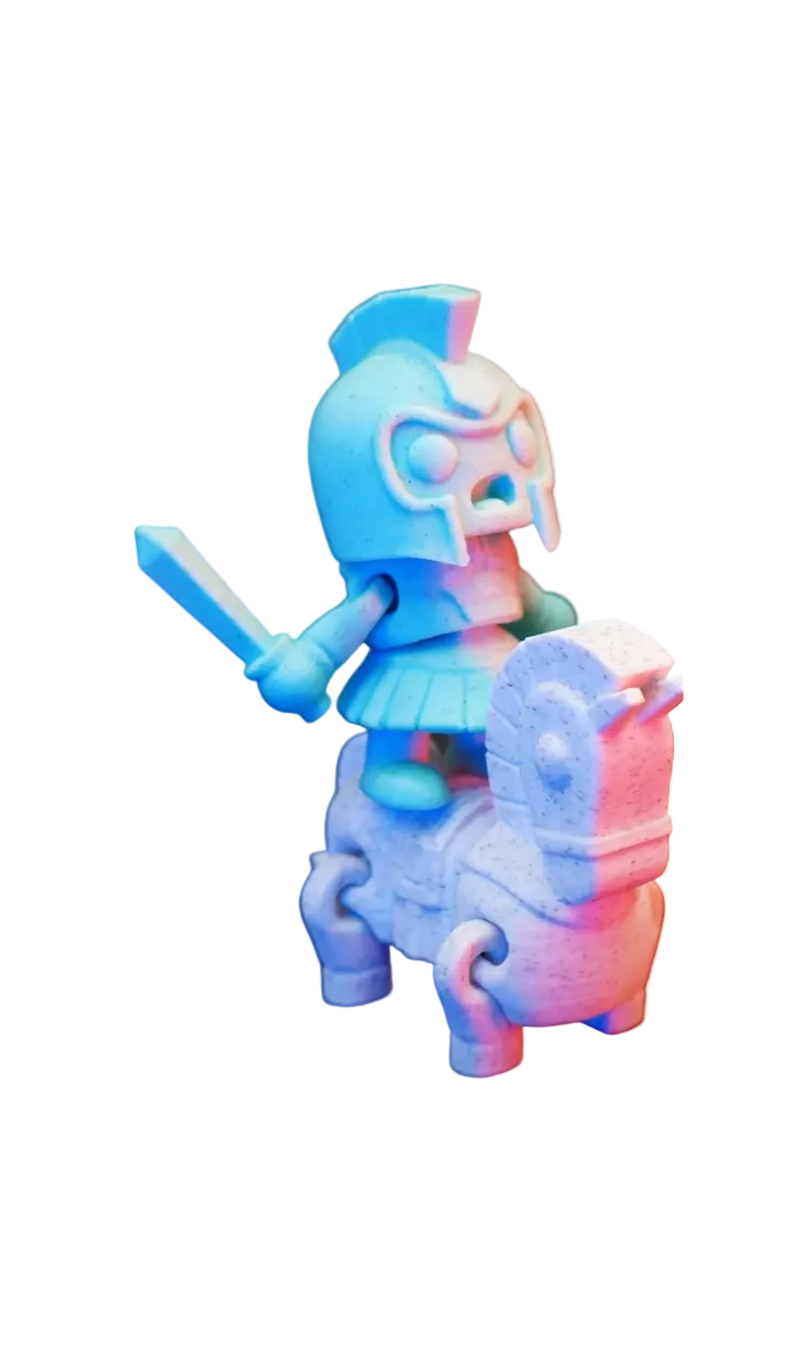 GLADIATOR & HORSE PRINTED IN SAME COLOR