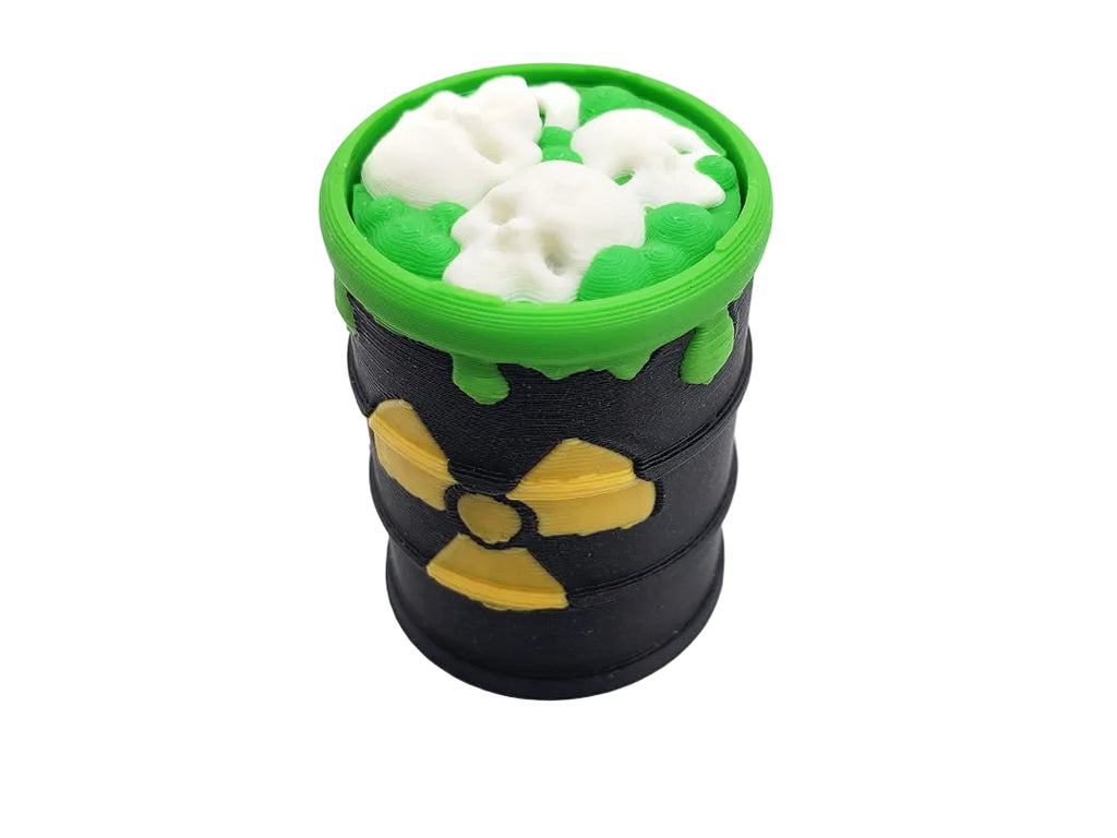 Toxic Tapper Clicker & Keychain | Radioactive Waste Barrel Desk To